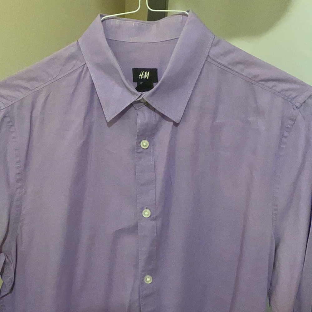 H&M - Lavender Button Down (Medium) - image 2